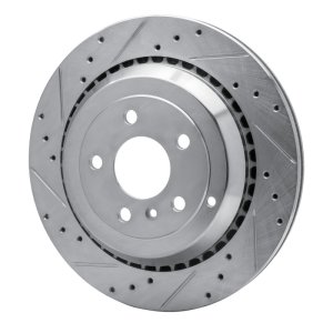 Mercedes-Benz ML320 Brake Rotor (1) - Rear Left - R1 Concepts - Drilled & Slotted - Silver - `06-`12